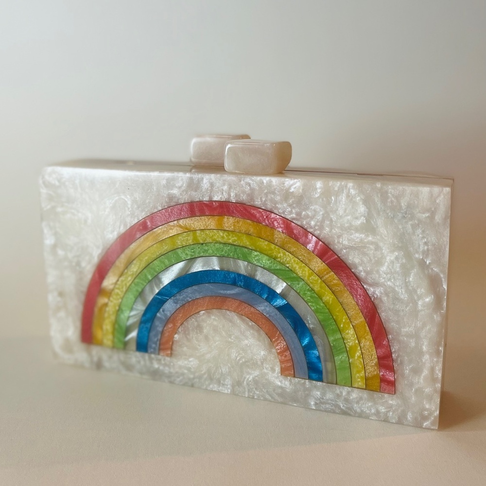 NWT Handcrafted LULU NYC Rainbow Crossbody Handbag
